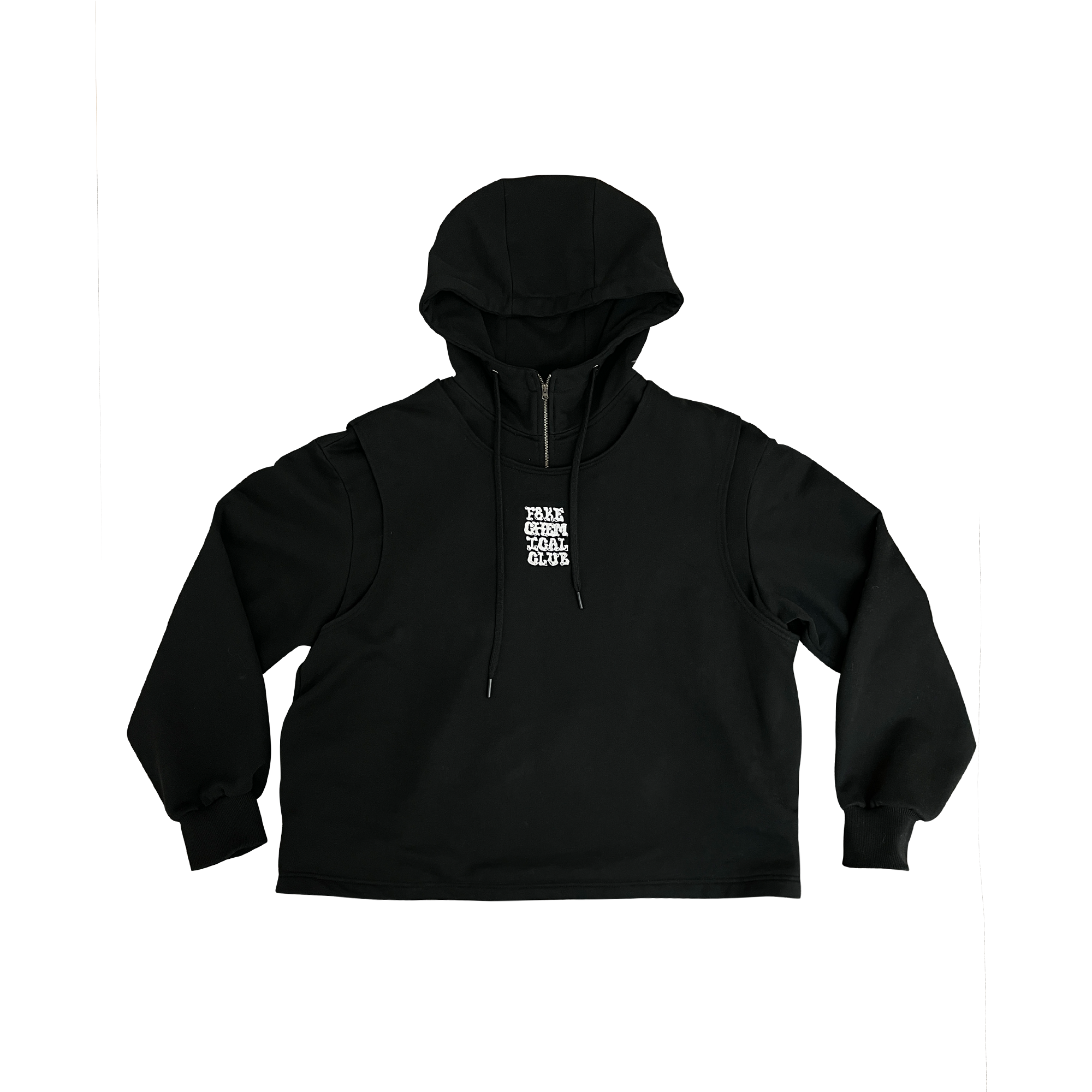 Logo Embroidered Double Layer Hoodie