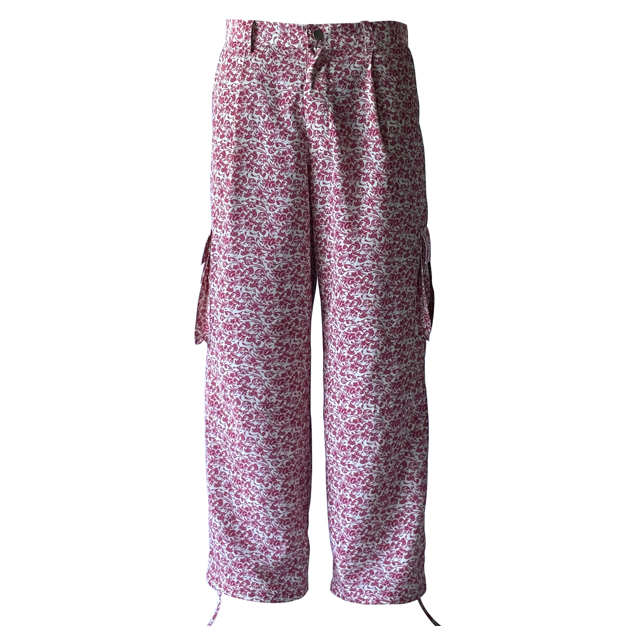 Flower Cargo Pants Pink